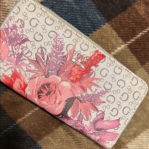 GUESS Pink and Red Floral Wallet